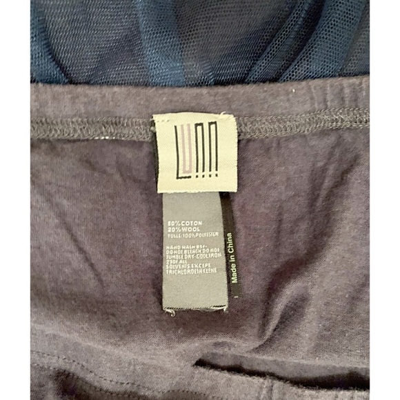 LUNN by LILITH Sz 4 Midi Length Gray / Blue Tull & Cotton Skirt - Picture 3 of 3